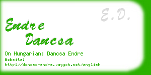 endre dancsa business card